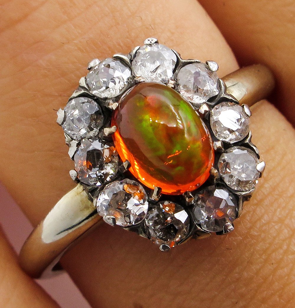 Vintage fire opal ring new arrivals