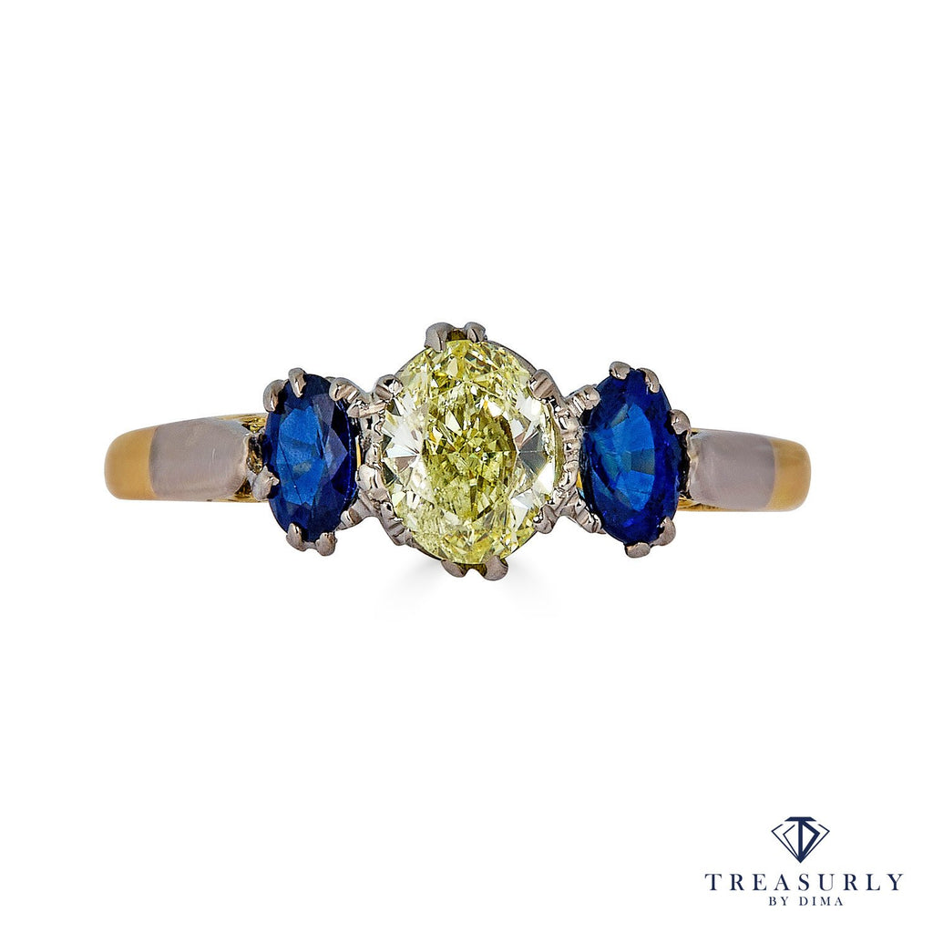Canary sapphire new arrivals ring