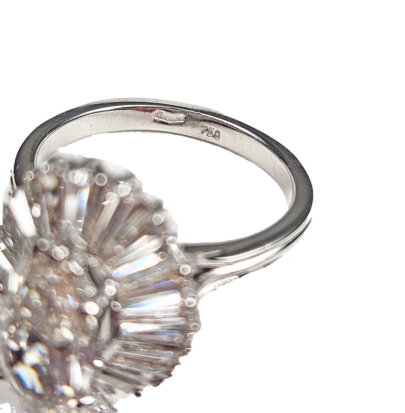 Vintage 1950s GIA 4.67ct Marquise Diamond Ballerina Cocktail 18K White Gold Ring