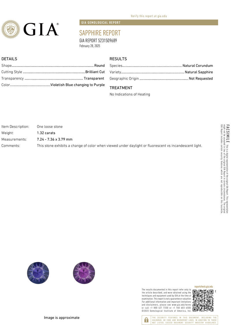 Vintage GIA 4.38ctw Natural Color-Change PURPLE No-Heat Round Sapphire Diamond Platinum Cocktail Cluster Dinner Ring