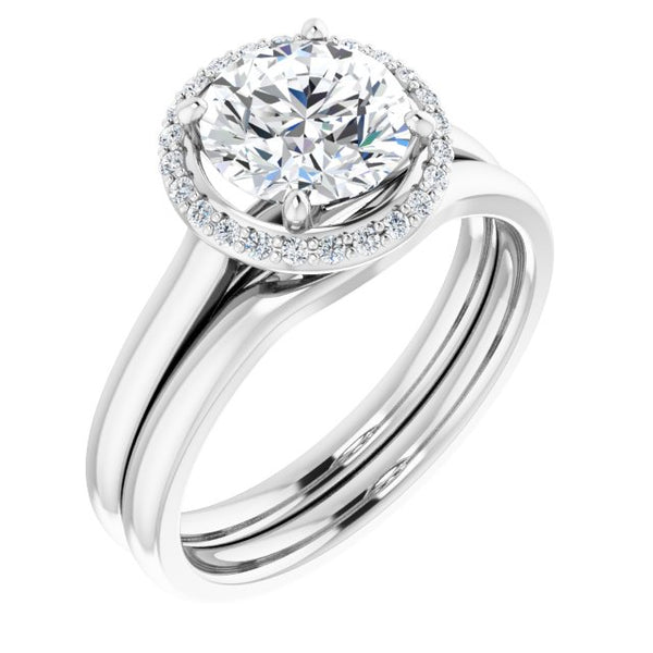 14K White Engagement Ring Mounting