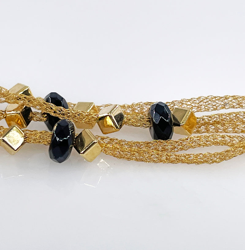 PIETRO BALESTRA Women's Bracelet Yellow Gold 18 kt Gold Spun Silk with Onyx