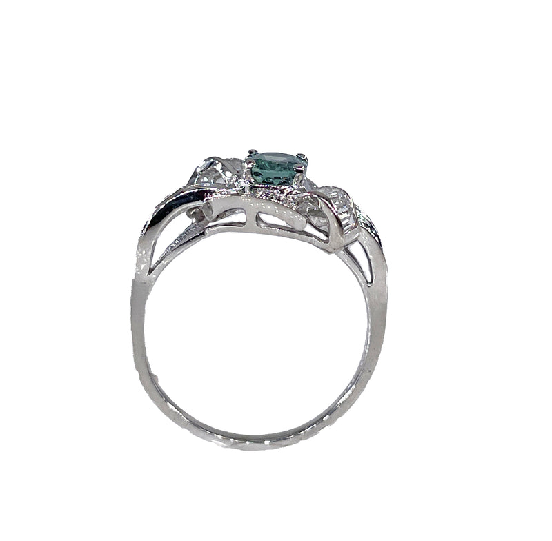 Rare Gem Mid-Century GIA 2.03ctw Natural ALEXANDRITE Diamond Vintage Platinum Ring 1950s