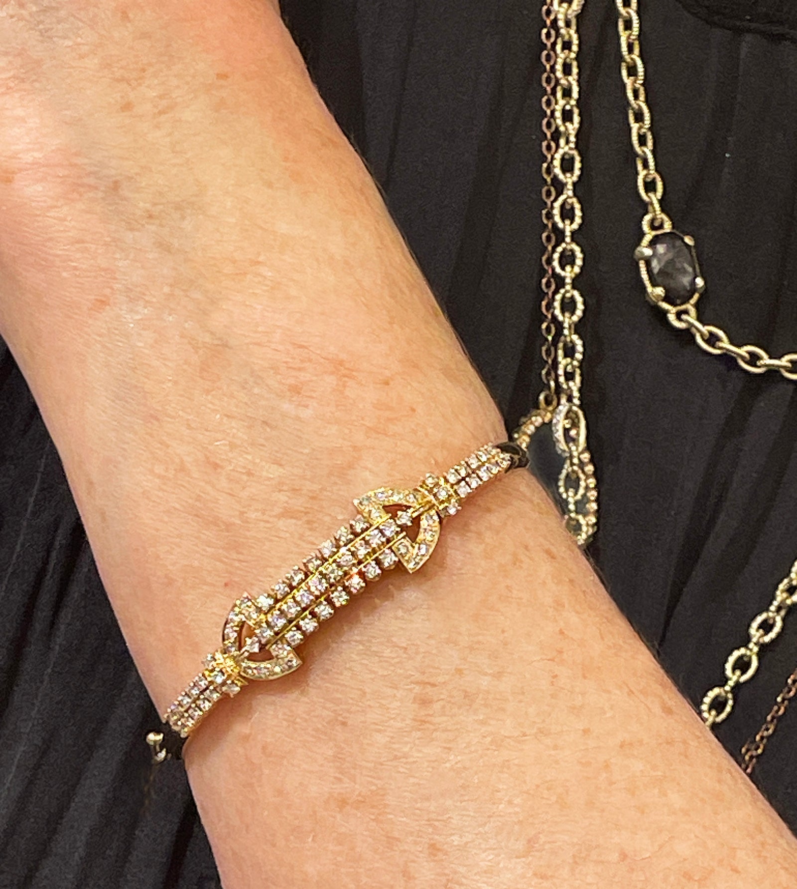 Vintage Late Art Deco 1.50ctw Diamond Bangle Hinged 18K Gold