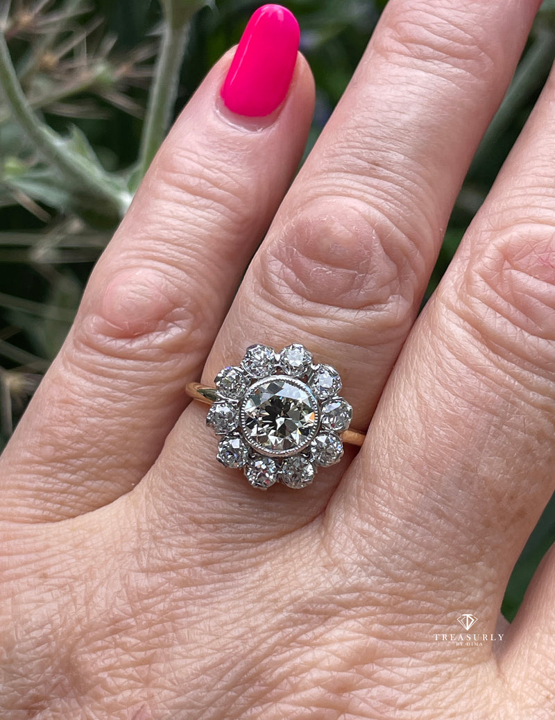Edwardian cluster diamond ring Clearance