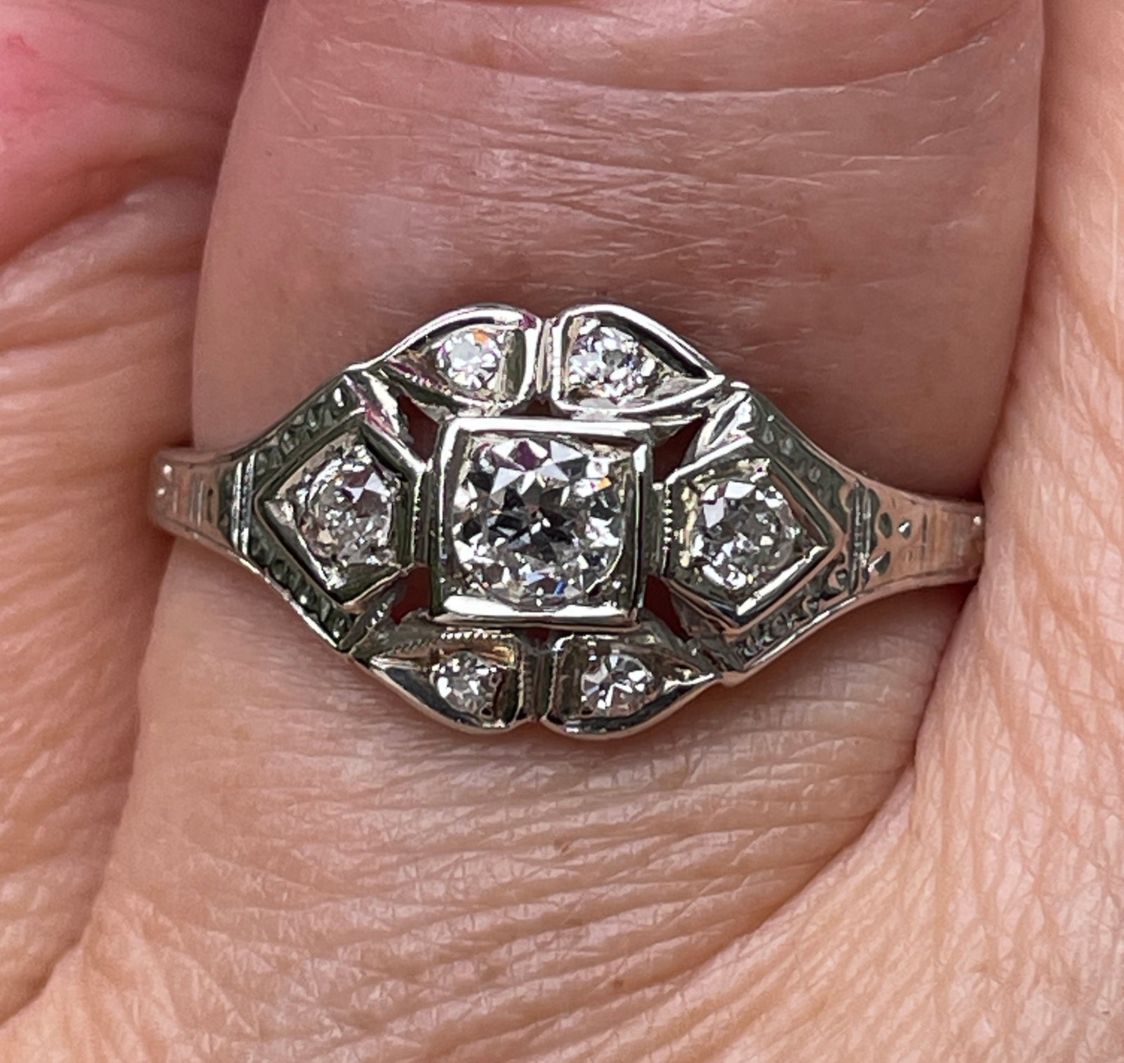 Antique Art Nouveau Ring, Old European Diamond Vintage Ring, Woman's Antique Art deco Ring, Wedding Engagement Ring, Handmade orders Antique Ring