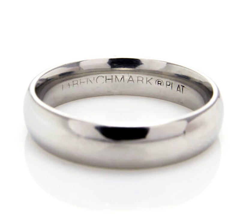 Benchmark 5 MM Solid Platinum 950 Plain Wedding Band Ring size 7 COMFORT FIT