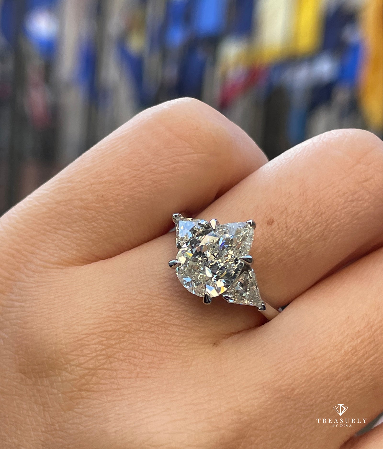 GIA Estate Vintage PEAR Shaped Stone Diamond Engagement