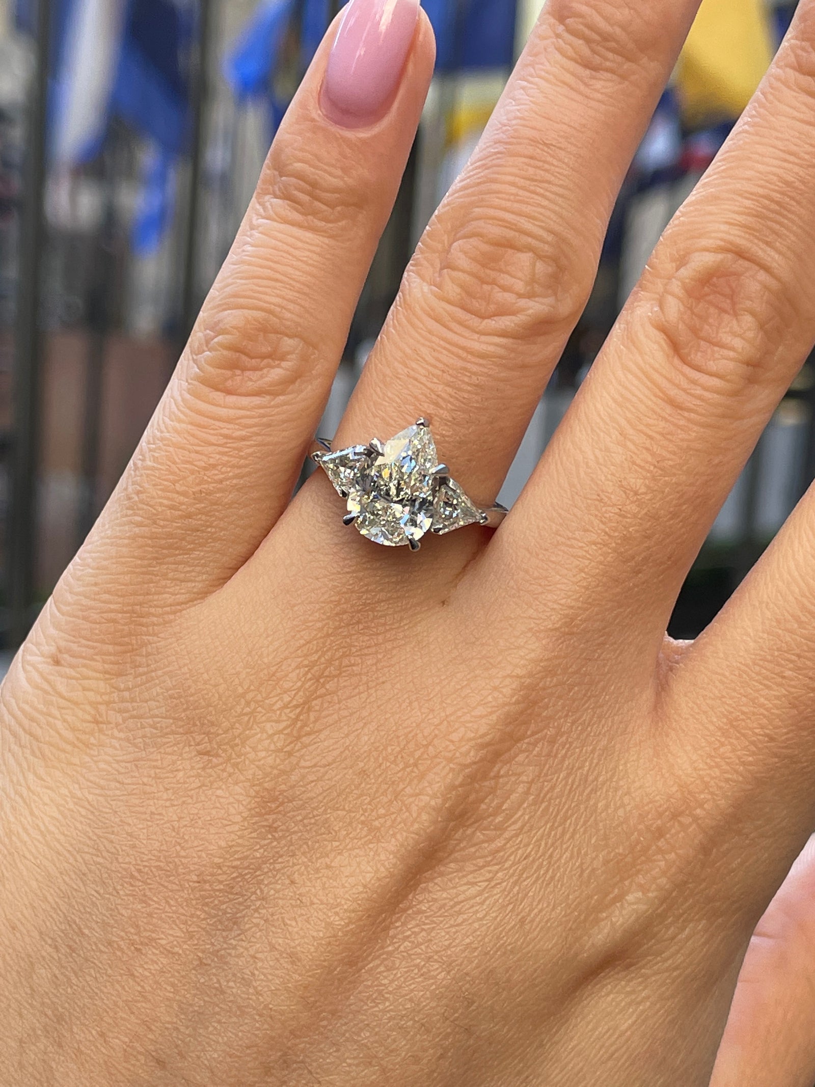 GIA Estate Vintage PEAR Shaped Stone Diamond Engagement