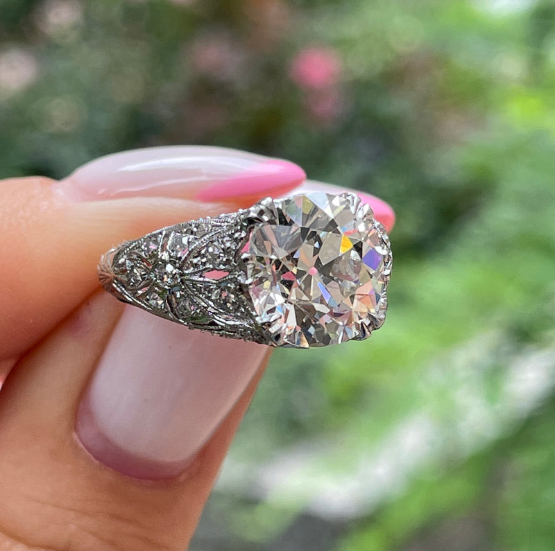 Platinum antique diamond rings Clearance