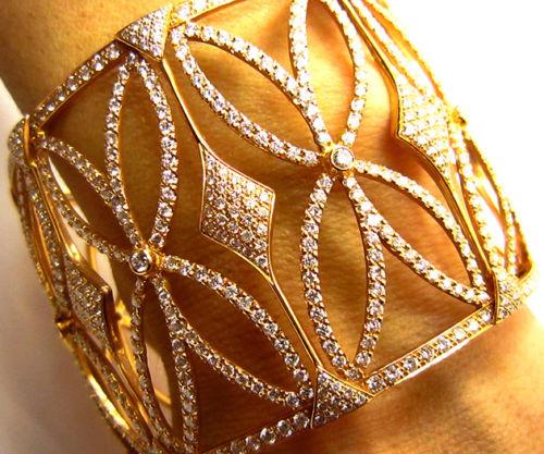 10.00CT ESTATE DIAMOND BANGLE CUFF BRACELET 18K ROSE GOLD MICRO PAVE GORGEOUS ! | Treasurly by Dima - Exquisite Diamonds and Fine Quality Antique, Vintage, and Estate Jewelry
