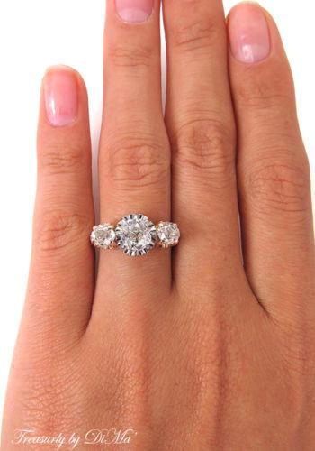 GIA 2.16CT ANTIQUE VINTAGE VICTORIAN OLD CUSHION DIAMOND ENGAGEMENT WEDDING RING | Treasurly by Dima - Exquisite Diamonds and Fine Quality Antique, Vintage, and Estate Jewelry