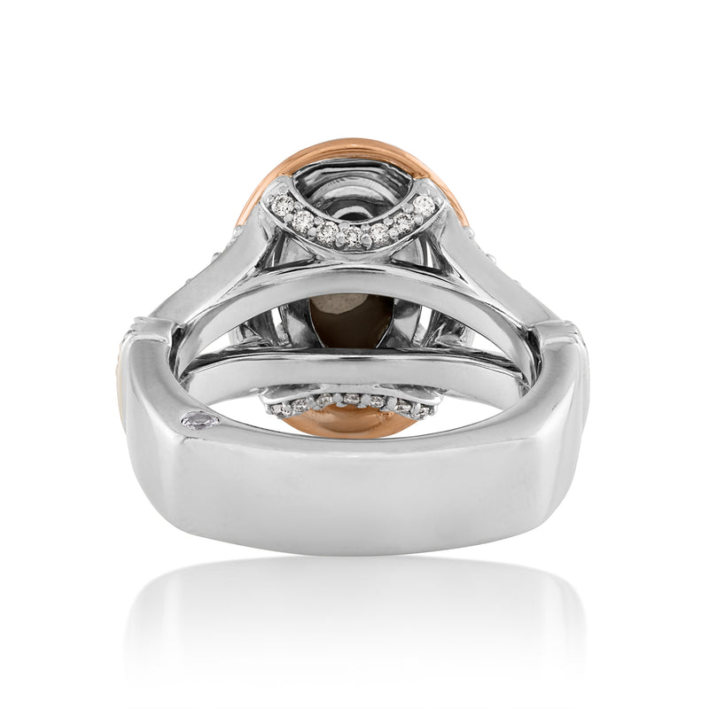 2.53ctw Australian Lighting Ridge Black Opal Pink White Diamonds Ruby 14k Gold Ring