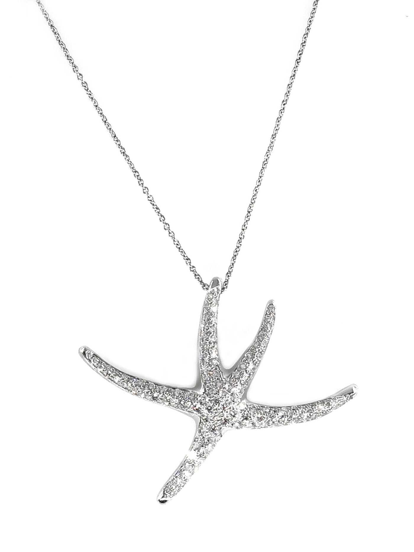 Authentic TIFFANY & CO 1.25ct Large STARFISH Pave Diamond Platinum