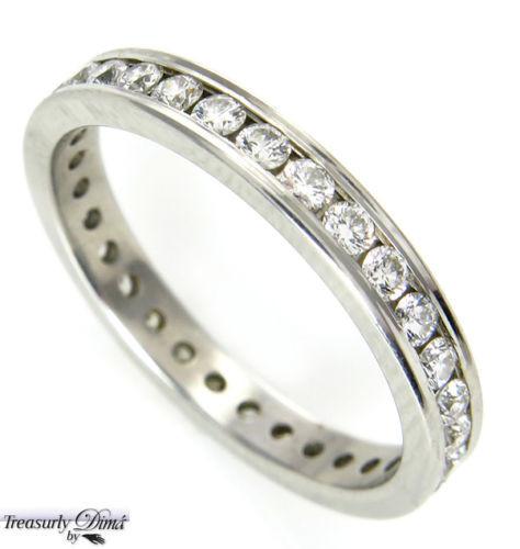 0.75CT PLATINUM ETERNITY DIAMOND WEDDING ANNIVERSARY RING SIZE 6 | Treasurly by Dima - Exquisite Diamonds and Fine Quality Antique, Vintage, and Estate Jewelry