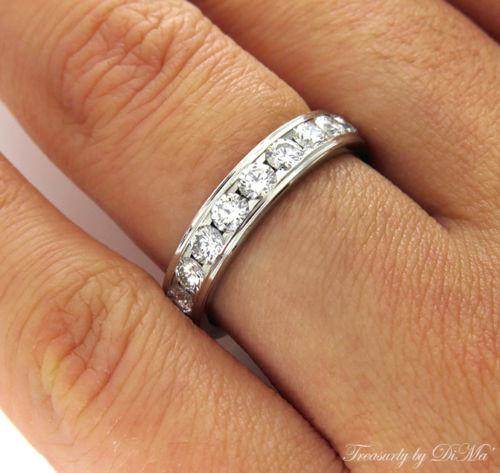 1.00CT SOLID PLATINUM DIAMOND WEDDING ANNIVERSARY BAND RING COMFORT FIT | Treasurly by Dima - Exquisite Diamonds and Fine Quality Antique, Vintage, and Estate Jewelry