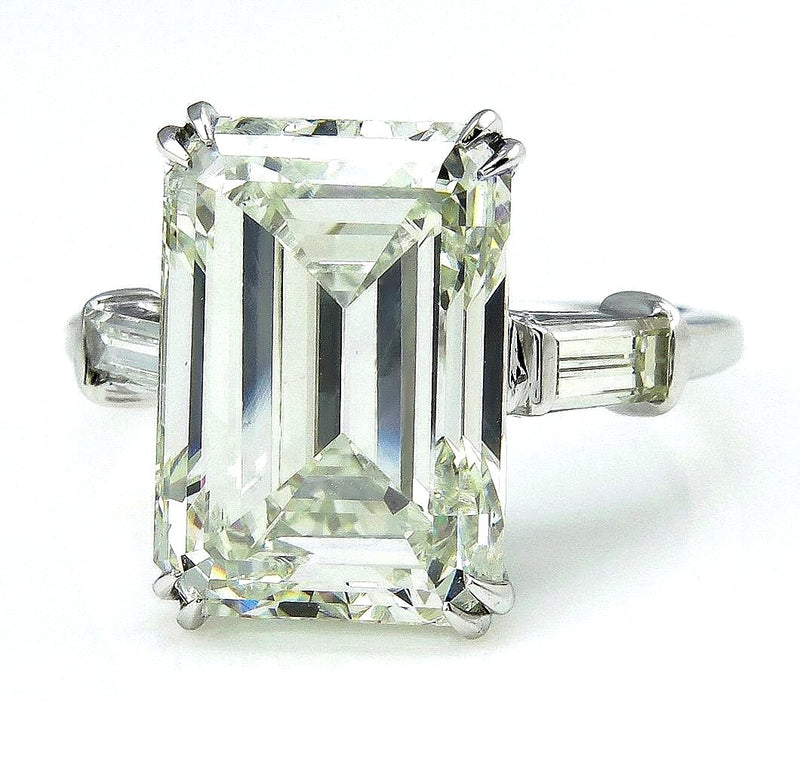 6.87CT ESTATE VINTAGE EMERALD CUT DIAMOND ENGAGEMENT WEDDING RING | Treasurly by Dima - Exquisite Diamonds and Fine Quality Antique, Vintage, and Estate Jewelry