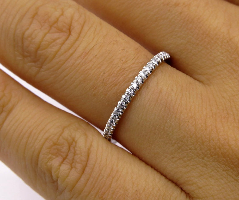 Diamond Wedding Band .40ct Round Diamonds Pave Eternity Platinum Ring Wedding Anniversary Band | Treasurly by Dima - Exquisite Diamonds and Fine Quality Antique, Vintage, and Estate Jewelry