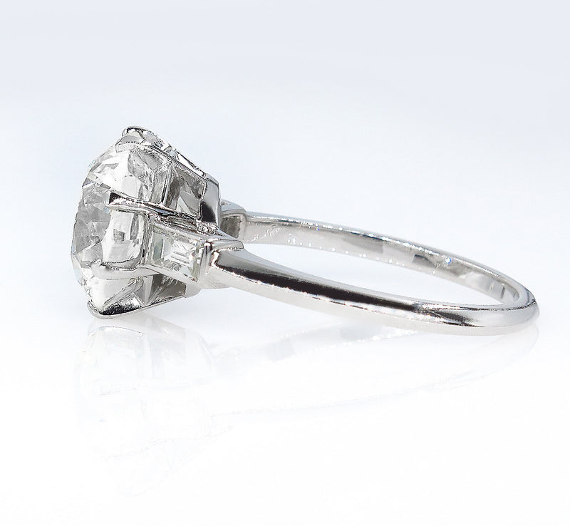 GIA Art Deco 5.09ct OLD European Diamond Engagement Antique Vintage Ring | Treasurly by Dima - Exquisite Diamonds and Fine Quality Antique, Vintage, and Estate Jewelry