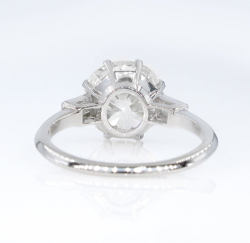 GIA Art Deco 5.09ct OLD European Diamond Engagement Antique Vintage Ring | Treasurly by Dima - Exquisite Diamonds and Fine Quality Antique, Vintage, and Estate Jewelry