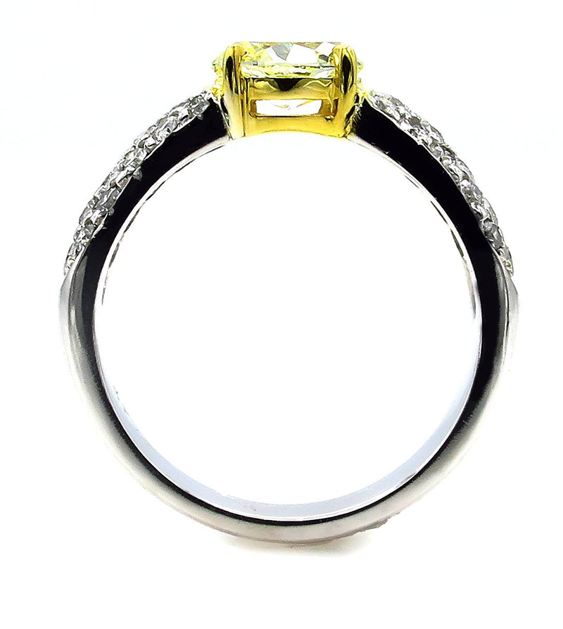 GIA "Canary" 1.62ct Natural Fancy Yellow OVAL Diamond Ring | Treasurly by Dima - Exquisite Diamonds and Fine Quality Antique, Vintage, and Estate Jewelry