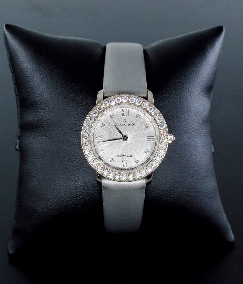 Swiss Pre-Owned Blancpain Diamond Self-winding Automatic 18k White Gold Ladies WATCH | Treasurly by Dima - Exquisite Diamonds and Fine Quality Antique, Vintage, and Estate Jewelry