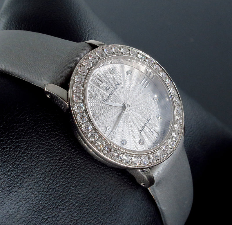 Swiss Pre-Owned Blancpain Diamond Self-winding Automatic 18k White Gold Ladies WATCH | Treasurly by Dima - Exquisite Diamonds and Fine Quality Antique, Vintage, and Estate Jewelry
